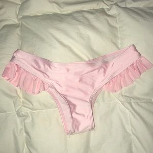 NWOT SHEIN Ruffled Pink Bikini Bottoms